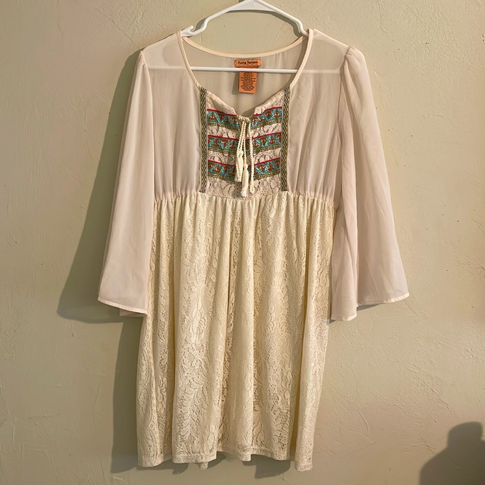 White semi sheer dress